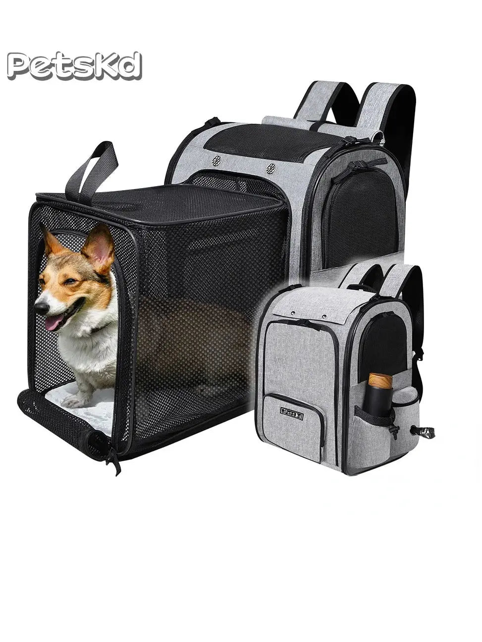 pet carrier Pet Backpack Expandable Foldable Cat Carrier for Small Medium Dog and Cat Transport Dog Bag Large Space Pets Carrier with Zipper WLP Company