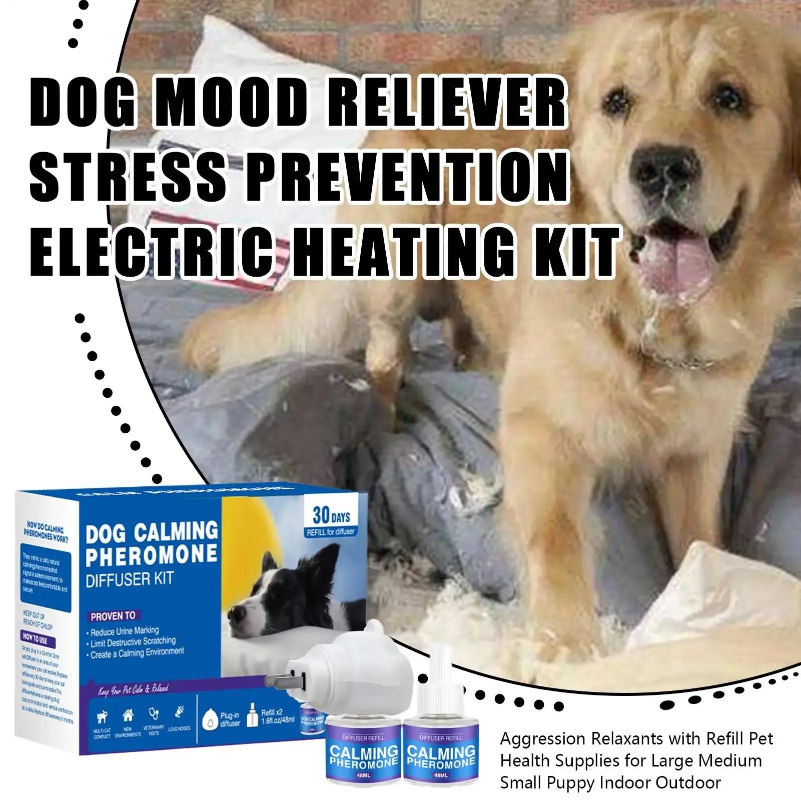 Dog Pheromones Calming Diffuser Appeasing Pheromone Diffuser To Calm Dogs Stop Stress Pet Health Supplies Reduce Aggression WLP Company