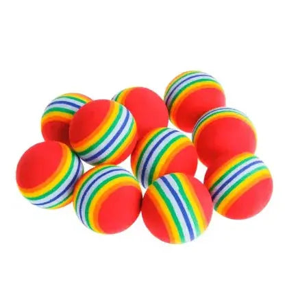 3/5/10 Rainbow Cat Toy Balls Striped Elastic Balls Wear resistant and Bite resistant Rubber Balls Suitable for Cats to Play with WLP Company