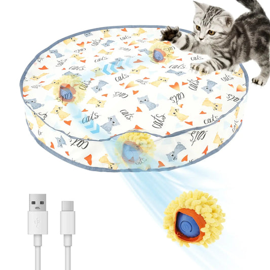 cat toy Cat Interactive Toy Ball in Pouch Fast Rolling Hide Automatic Moving Bouncing Pet Smart Toy Interactive Kitten Indoor Ball WLP Company