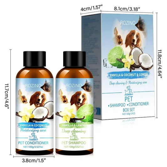 Pet Shower Gel and Conditioner Combo Pack, Perfect Clean Shampoo and Conditioner, Chemical Free, for Pets Cats and Dogs WLP Company