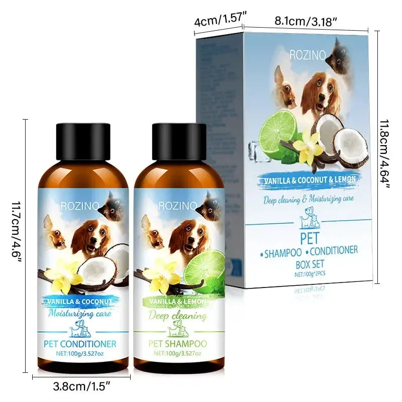 Pet Shower Gel and Conditioner Combo Pack, Perfect Clean Shampoo and Conditioner, Chemical Free, for Pets Cats and Dogs WLP Company