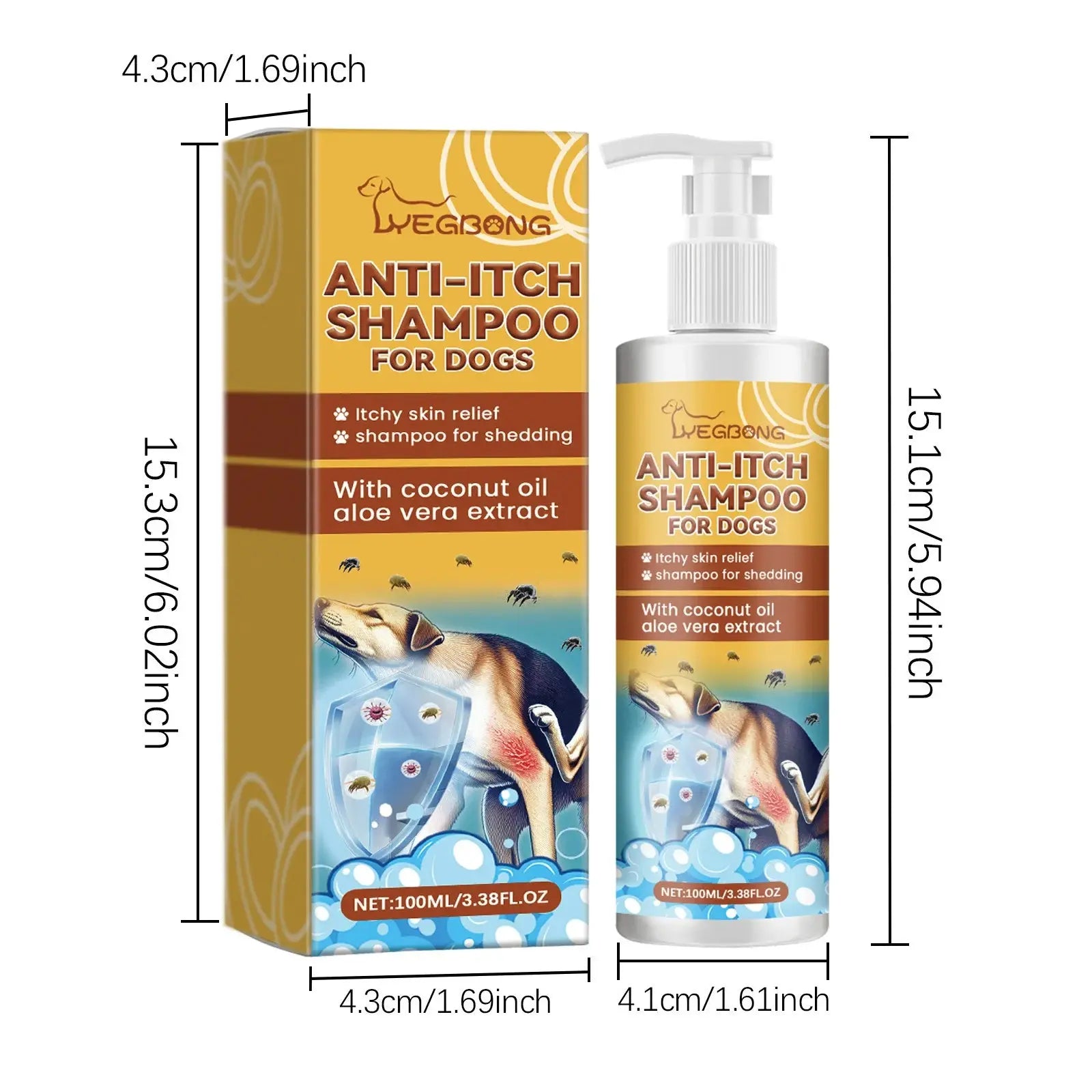 Dog Shampoo Conditioner Moisturizing for Sensitive Skin PH Balanced Anti Itching Flea Killer Dirt Mite Removal Pet Cleaning Foam WLP Company