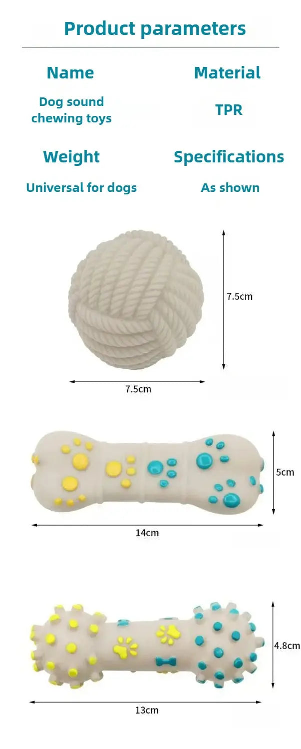 dog toys Dog sound Toys Chew bone stick ball Interactive bone barbell pet cat Summer Anti-stress Educational Walking Barking Toy Supplies WLP Company