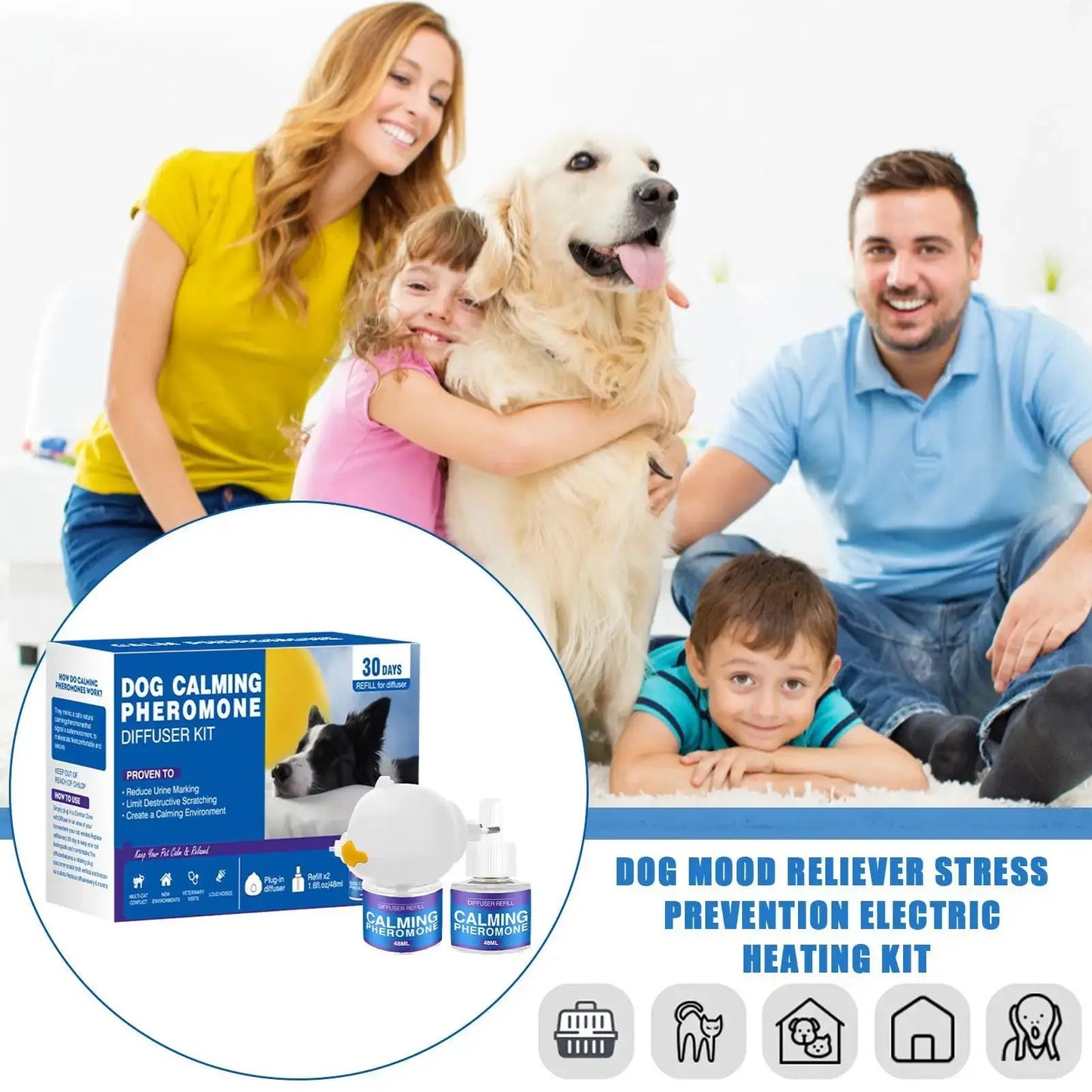 Dog Pheromones Calming Diffuser Appeasing Pheromone Diffuser To Calm Dogs Stop Stress Pet Health Supplies Reduce Aggression WLP Company