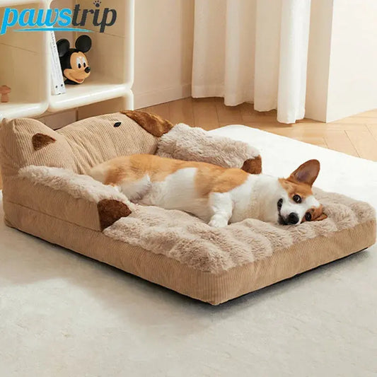 Soft Plush Dog Bed Sofa Winter Warm Pet Sleeping Mat for Small Medium Dogs Cats Removable Puppy Bed Luxury Cozy Cat Sleeping Bed WLP Company