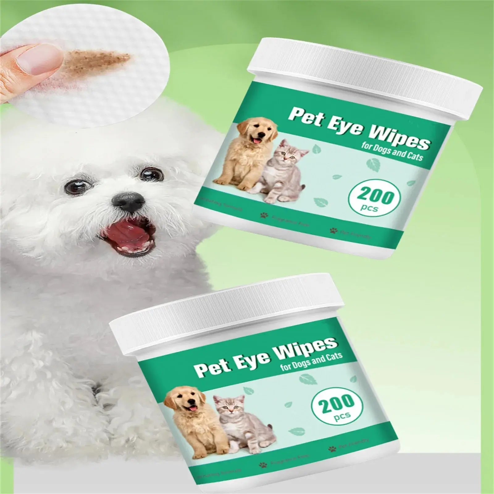 Pet Eye Wipes Cats And Dogs Tearmark Wet Wipes Cats And Dogs Universal No Irritation Cleaning Products 200 Canned Wipes WLP Company