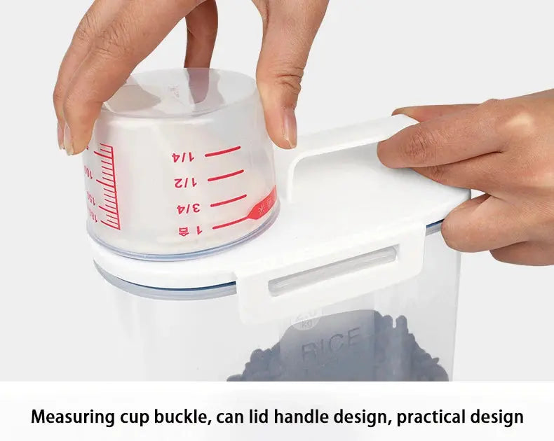 dog food storage Pail Plastic Storage Tank with Measuring Cup Container Moisture-proof Sealed Jar Pet Supplies Accessories WLP Company