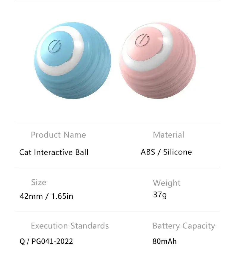Cat Interactive Ball Smart Toys Pet Indoor Automatic Rolling Ball Electronic Interactive Cat Toy Game Accessories Mascotas Gift WLP Company