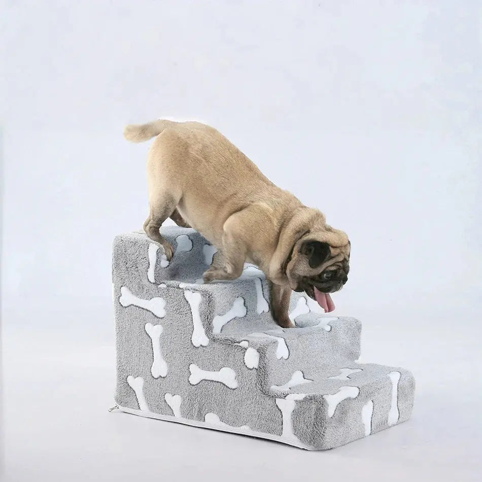 dog stairs Ladder Dogs Pets Bone Shape Puppy Stairs Beside The Sofa Bed Ramp for Dogs Protecting Pet Joint Safety Stairs for Elderly Dogs WLP Company