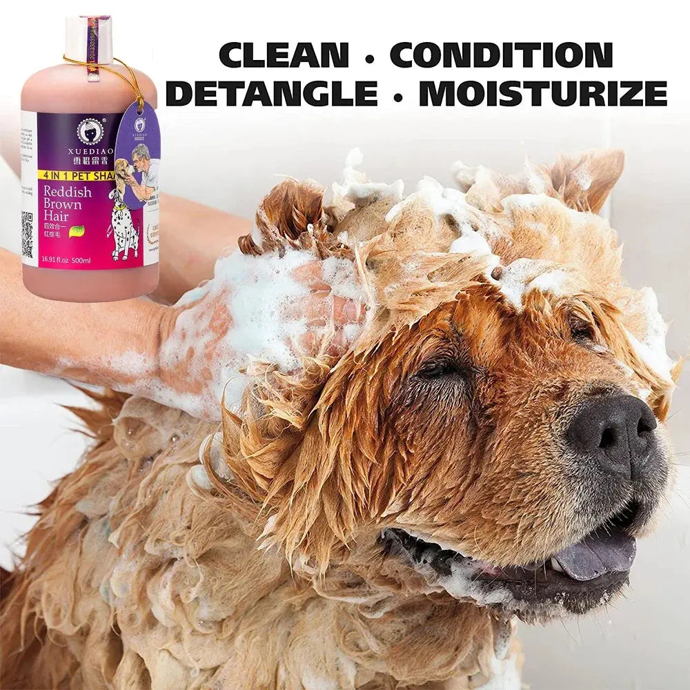 Pet Dog Shampoo and Conditioner All Natural 4 in1 pet shampoo and 17oz Puppy shampoo for dogs，dog shower gel shampoo 500ml WLP Company