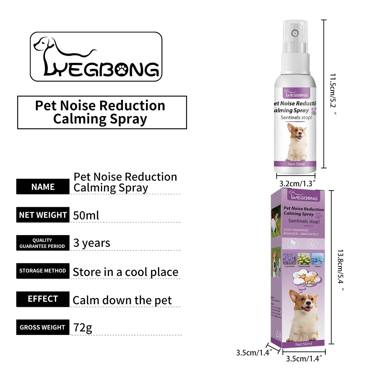 Pets Calming Spray Prevent Howling Relieve Stress Spray Manage Emotions Scratching Fighting Prevention Cat Anti-anxiety Liquid WLP Company