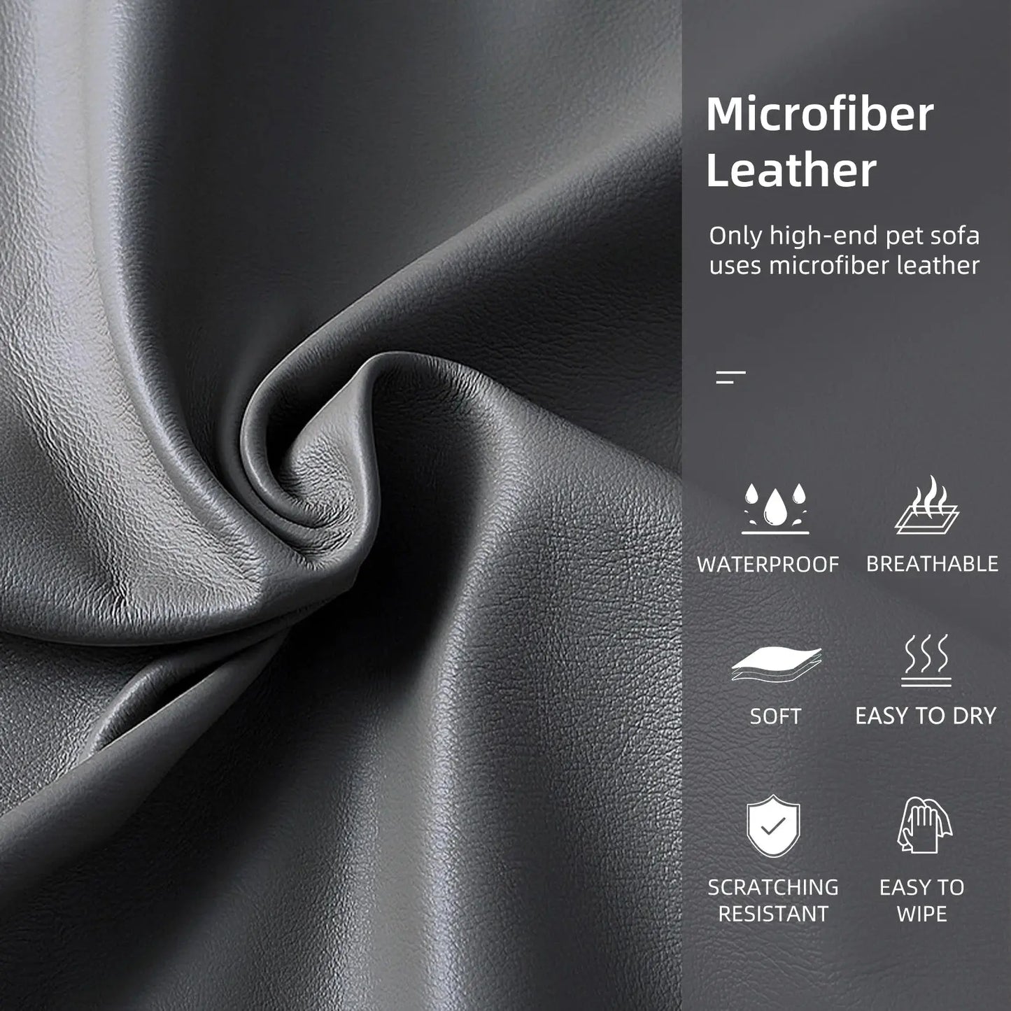 Elevated Dog Bed Sofa Microfiber Leather Cover Luxurious Extra Large Pet Snuggle Lounge Chair with Removable Cushion WLP Company
