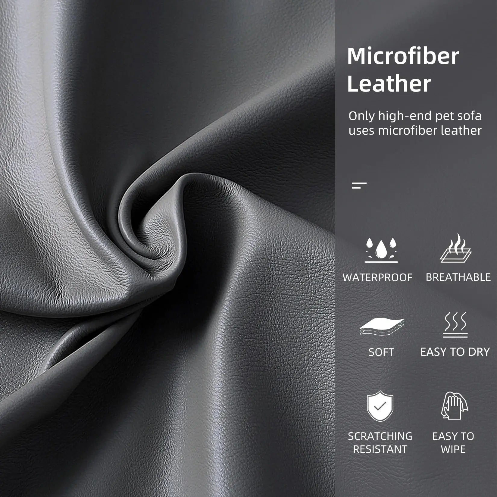 Elevated Dog Bed Sofa Microfiber Leather Cover Luxurious Extra Large Pet Snuggle Lounge Chair with Removable Cushion WLP Company