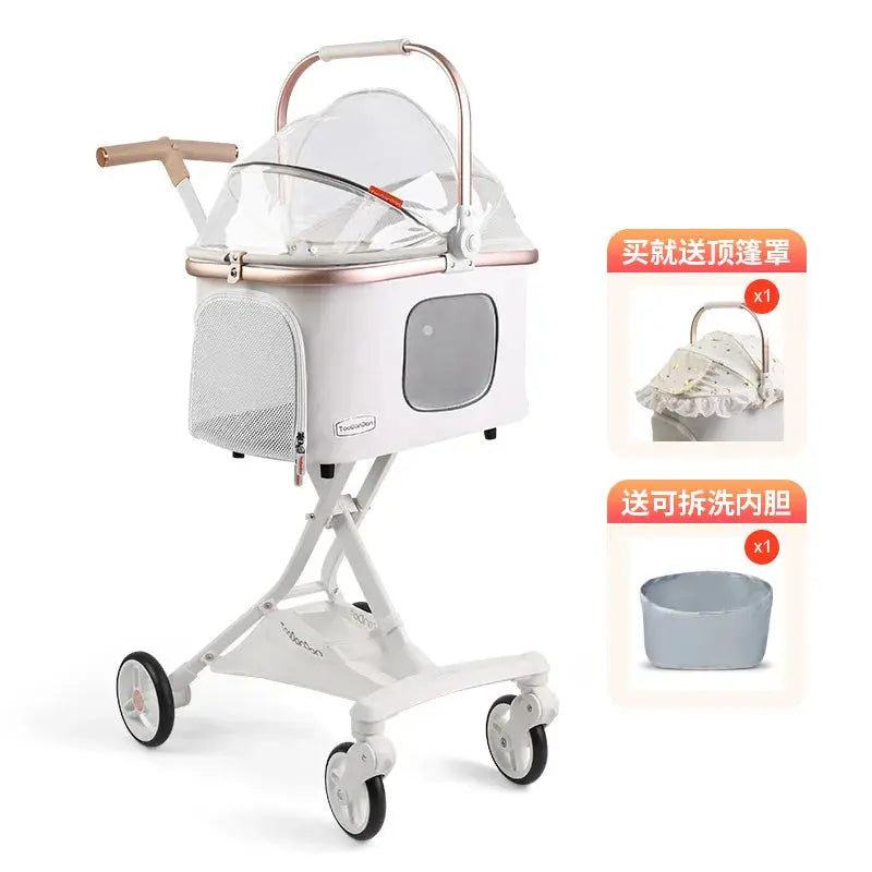 Adjustable Small Dog Stroller Portable Detachable Dogs Folding Stroller Shock-proof Dog Carriers Pet Supplies Products WLP Company