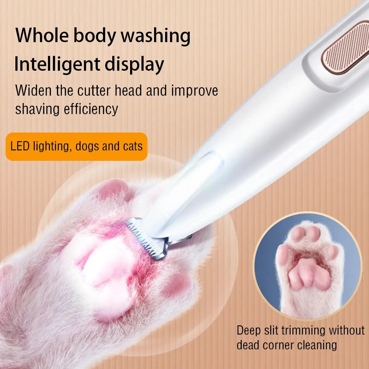 New Dog Paw Trimmer with LED Light Fully Waterproof WLP Company