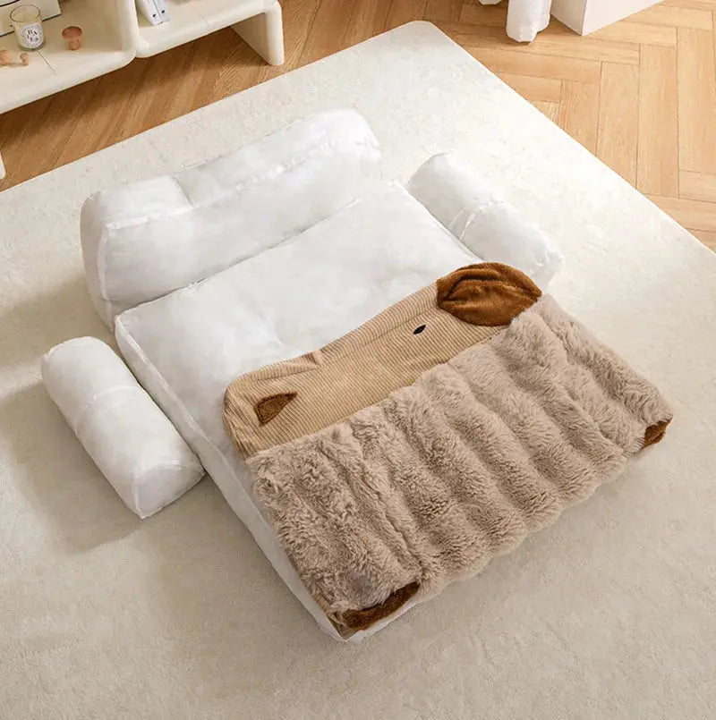 Soft Plush Dog Bed Sofa Winter Warm Pet Sleeping Mat for Small Medium Dogs Cats Removable Puppy Bed Luxury Cozy Cat Sleeping Bed WLP Company