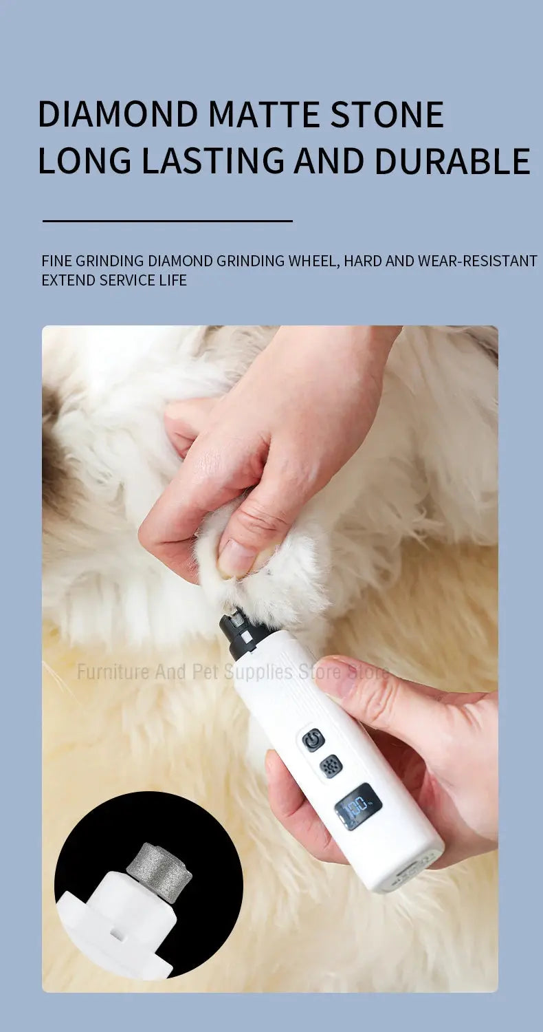 Electric Dog Nail Clippers for Dog Nail Grinders Rechargeable USB Charging LED Light Pet Quiet Cat Paws Nail Grooming Supplies WLP Company