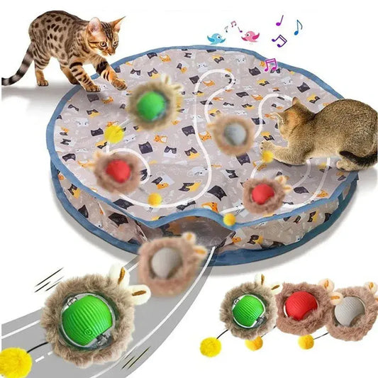 Smart Interactive Cat Toys Ball Fast Rolling in Pouch Hide and Seek Kitten Toy Motion Activated Interactive Cat Toy for Indoor WLP Company