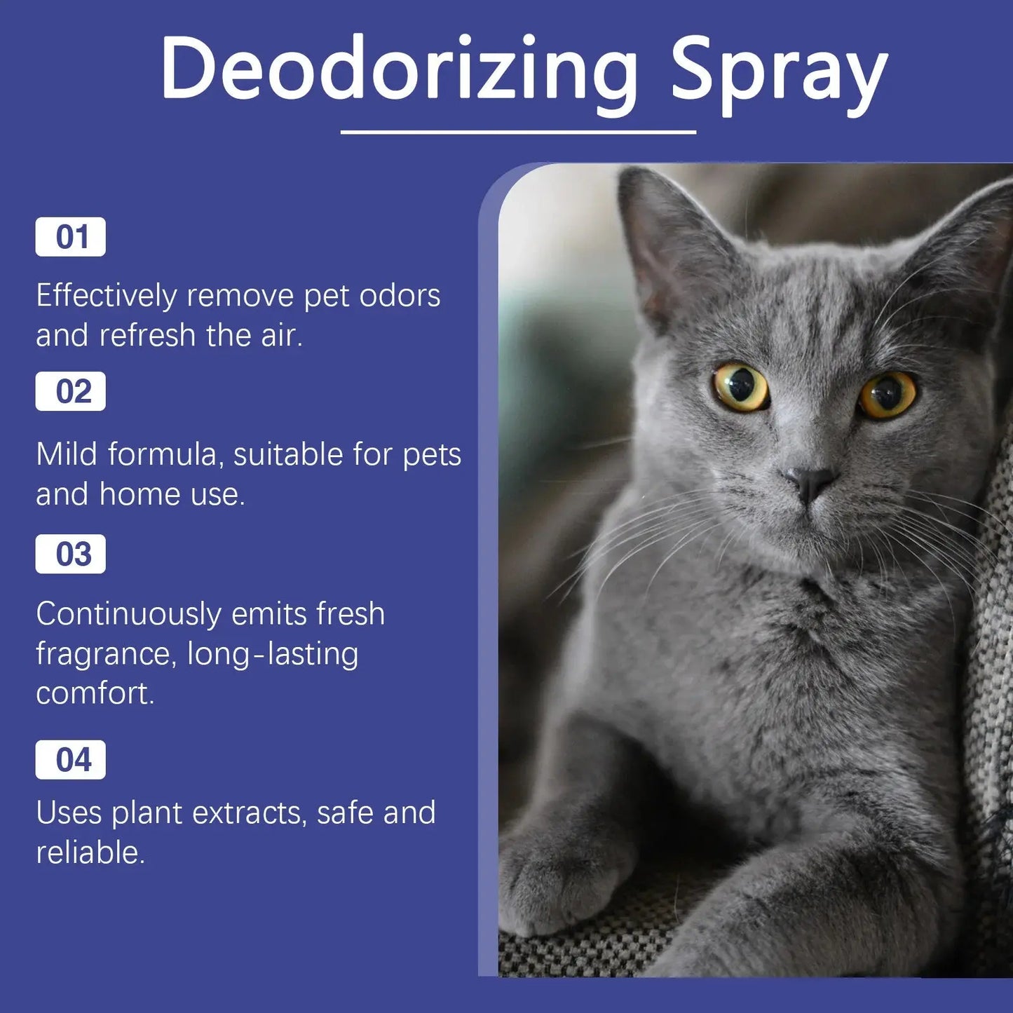 Pet Deodorant Spray for Cats & Dogs - Kitten Puppy Bad Breath Freshener Long-Lasting Perfume Odor Remover Pet Cleaning Supplies WLP Company