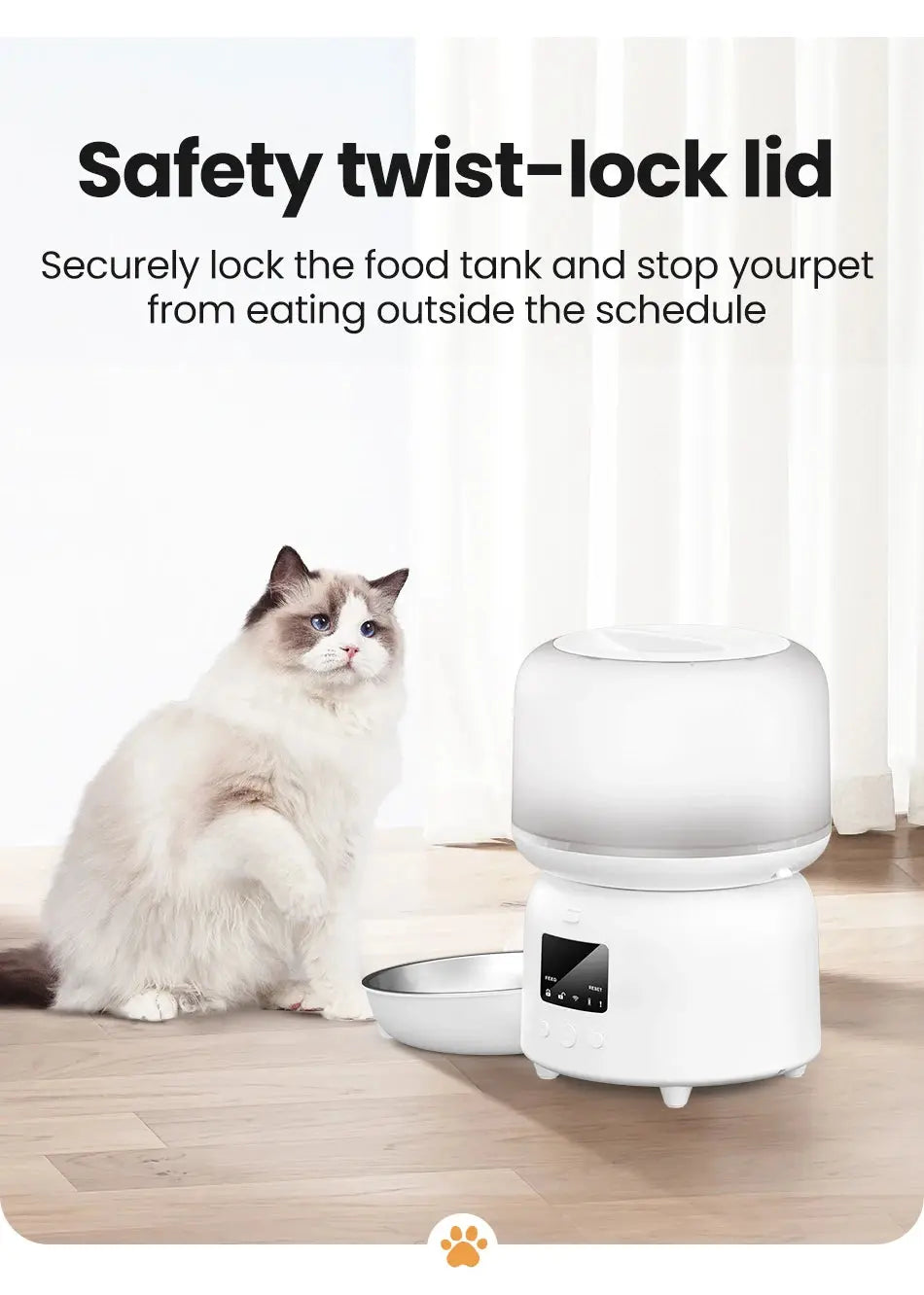 Remotely Controlled Feeding ROJECO 3L Smart Pet Feeder WLP Company