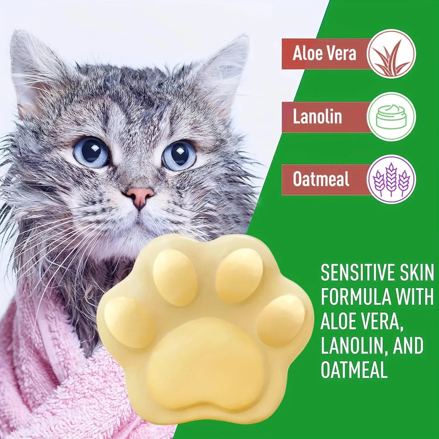 GZE Pet Shampoo & Conditioner 2 in 1 Bar Soap For Dogs & Cats - Helps Itching, Hot Spots, Irritation & Allergies, Sensitive Skin WLP Company