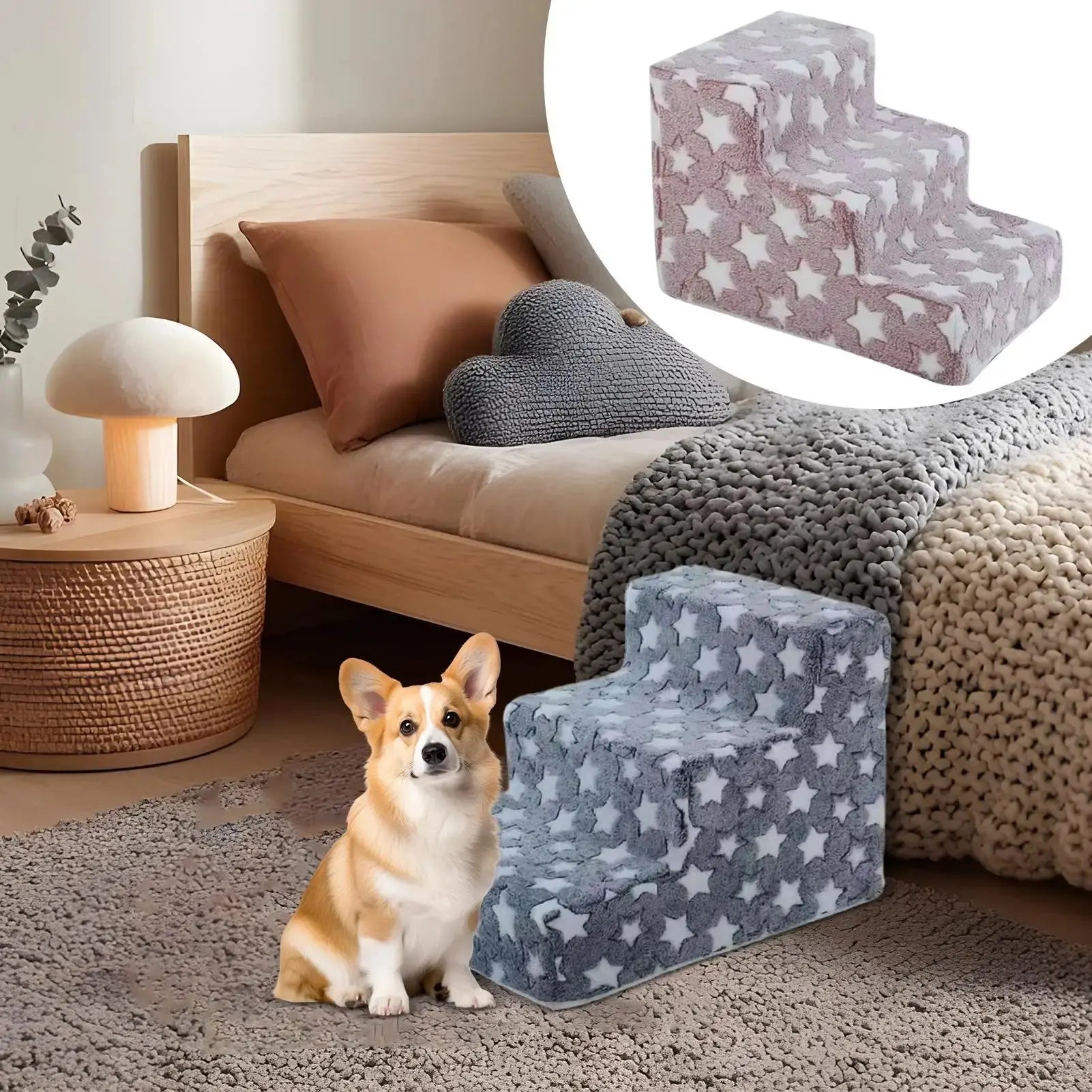Pet Steps High Density Foam 3 Steps Dog Stairs Ramps for Small Cats dog Climbing Removable Non-Slip Pet Ramp Washable Cat Ladder WLP Company
