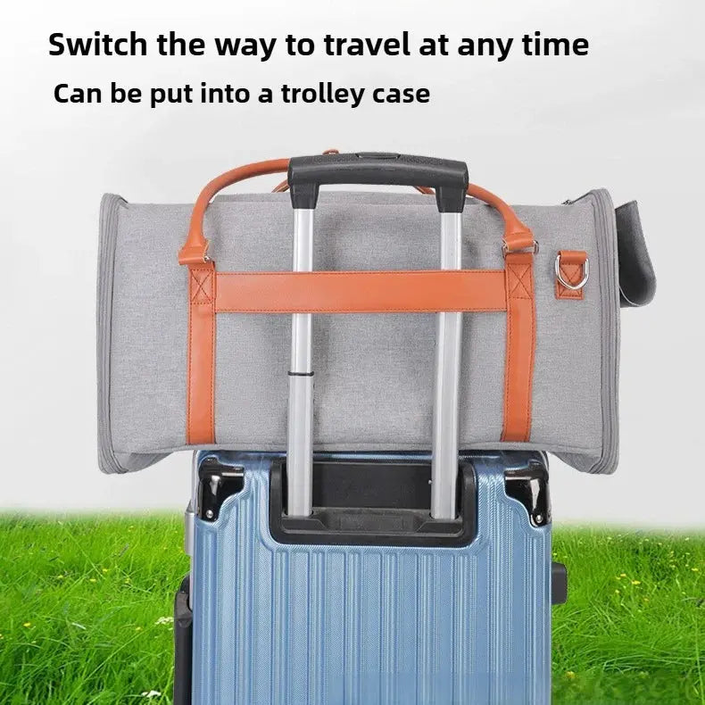 Multifunctional Cat Carrier with Trolley Large Capacity Breathable Foldable Pet Bag for Cats and Dogs WLP Company