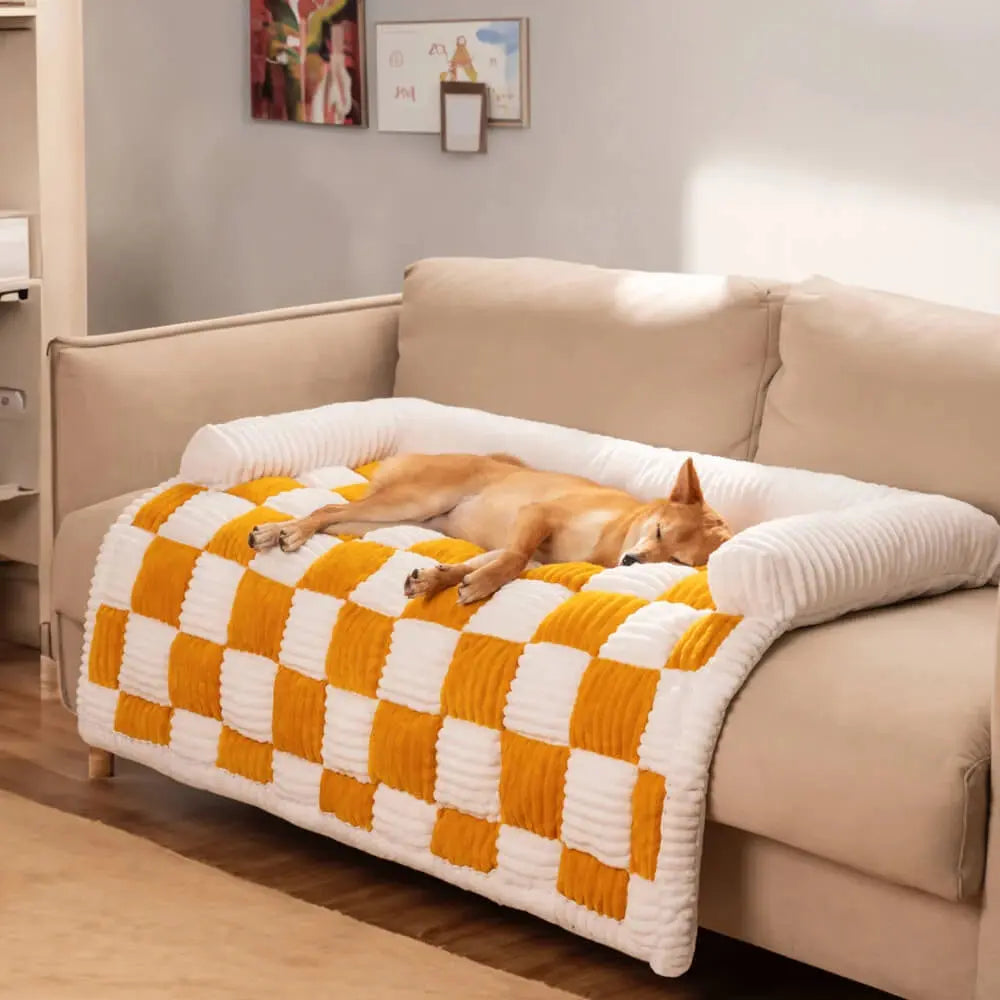Plush Dog Bed Sofa Couch For Large Dogs Pet House Mat Warm Nest Beds Kennel Soft Cat Puppy Cushion Long Plush Blanket Sofa Cover WLP Company