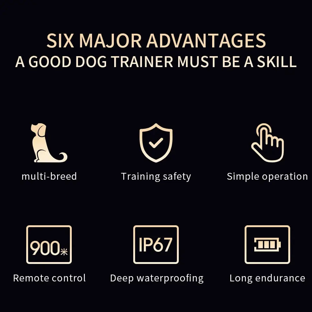 New D25T Dog Training Collar Color Screen Remote Control Dog Trainer Shock Vibration Stop Barking Collar for All Size Dogs WLP Company