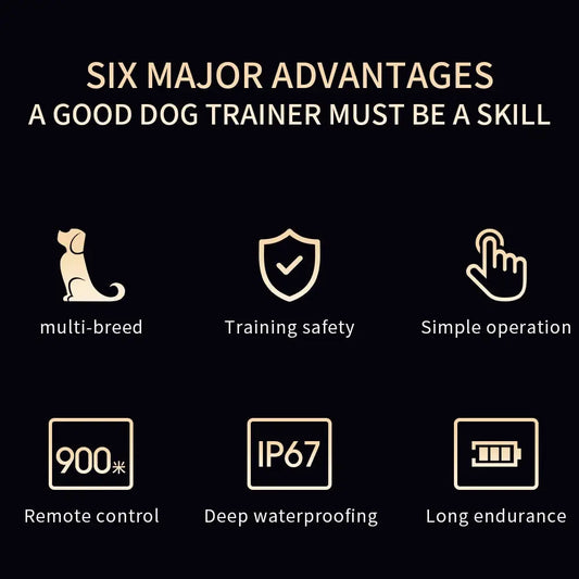 New D25T Dog Training Collar Color Screen Remote Control Dog Trainer Shock Vibration Stop Barking Collar for All Size Dogs WLP Company