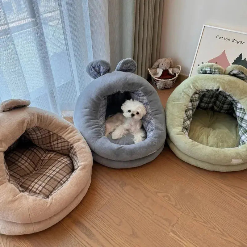 Pet Nest Semi-Enclosed Hairy Cat Nest House Winter Warm Dog Bed Cushion Dog Accessories WLP Company