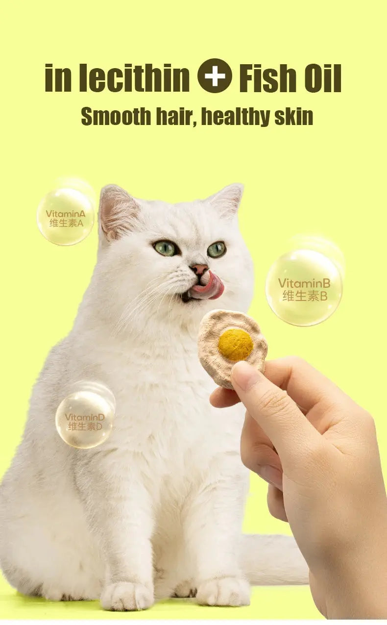 Freeze-dried poached eggs cat and dog universal nutrition hair gills staple food freeze-dried chicken egg yolk goat milk cake ca WLP Company