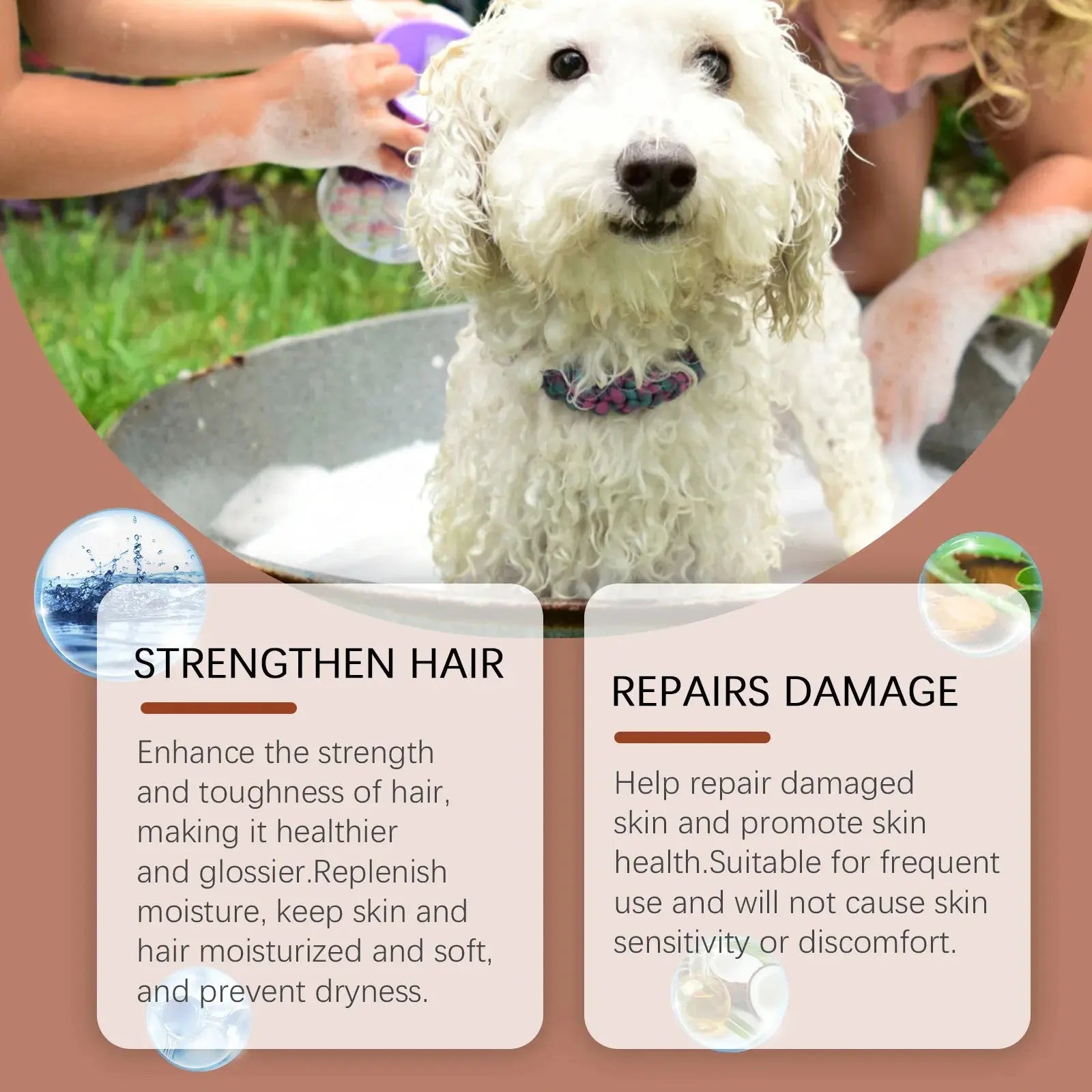 Dog Shampoo Conditioner Moisturizing for Sensitive Skin PH Balanced Anti Itching Flea Killer Dirt Mite Removal Pet Cleaning Foam WLP Company