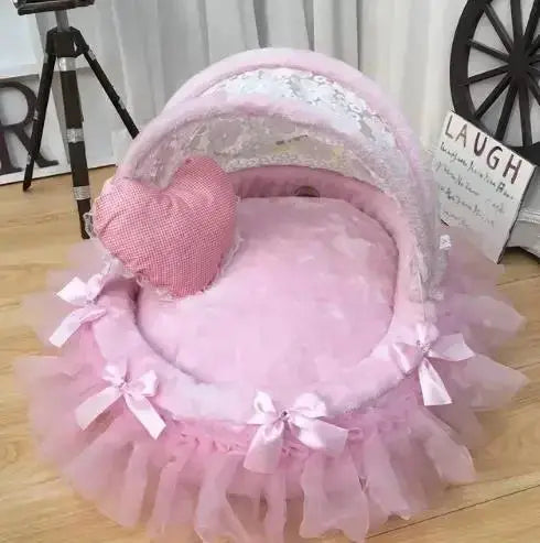 High-End Comfort Luxury Pet Bed - Coral Velvet Cradle with Aluminum Bracket WLP Company