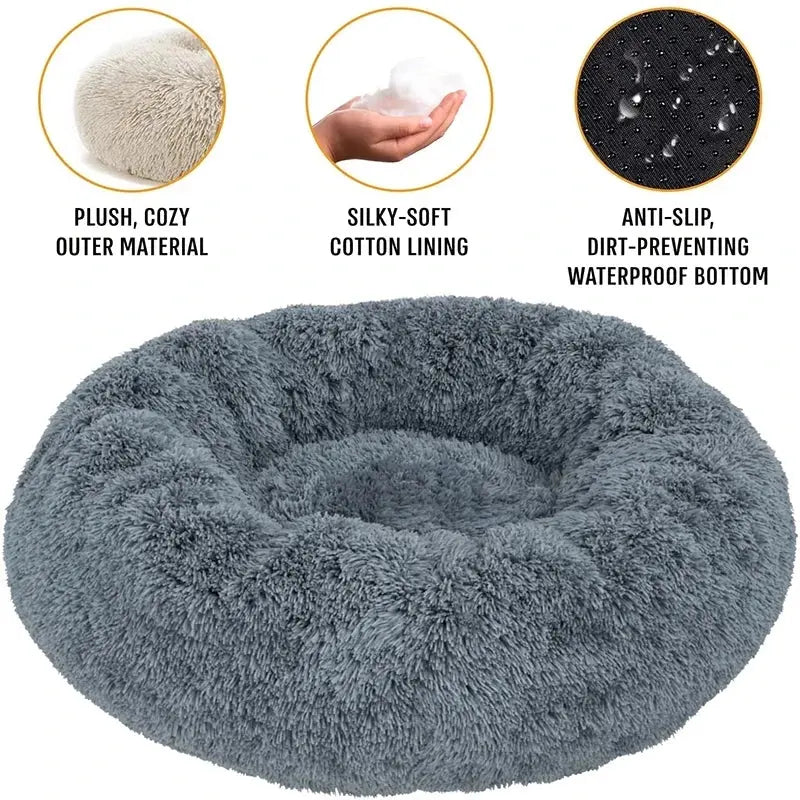 40-90cm Round Pet Bed for Large Dog Bed Super Soft Cat Bed Long Plush Dog House for Medium Dog House Winter Warm Sleeping WLP Company
