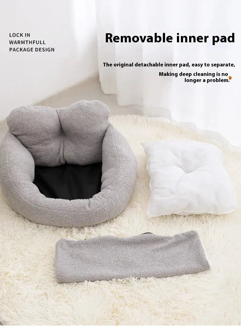 Winter Dog Kennel Can Be Disassembled and Washed, Thickened Cat Warmth Cat Kennel Teddy Fur Warm and Comfortable Pet Supplies WLP Company