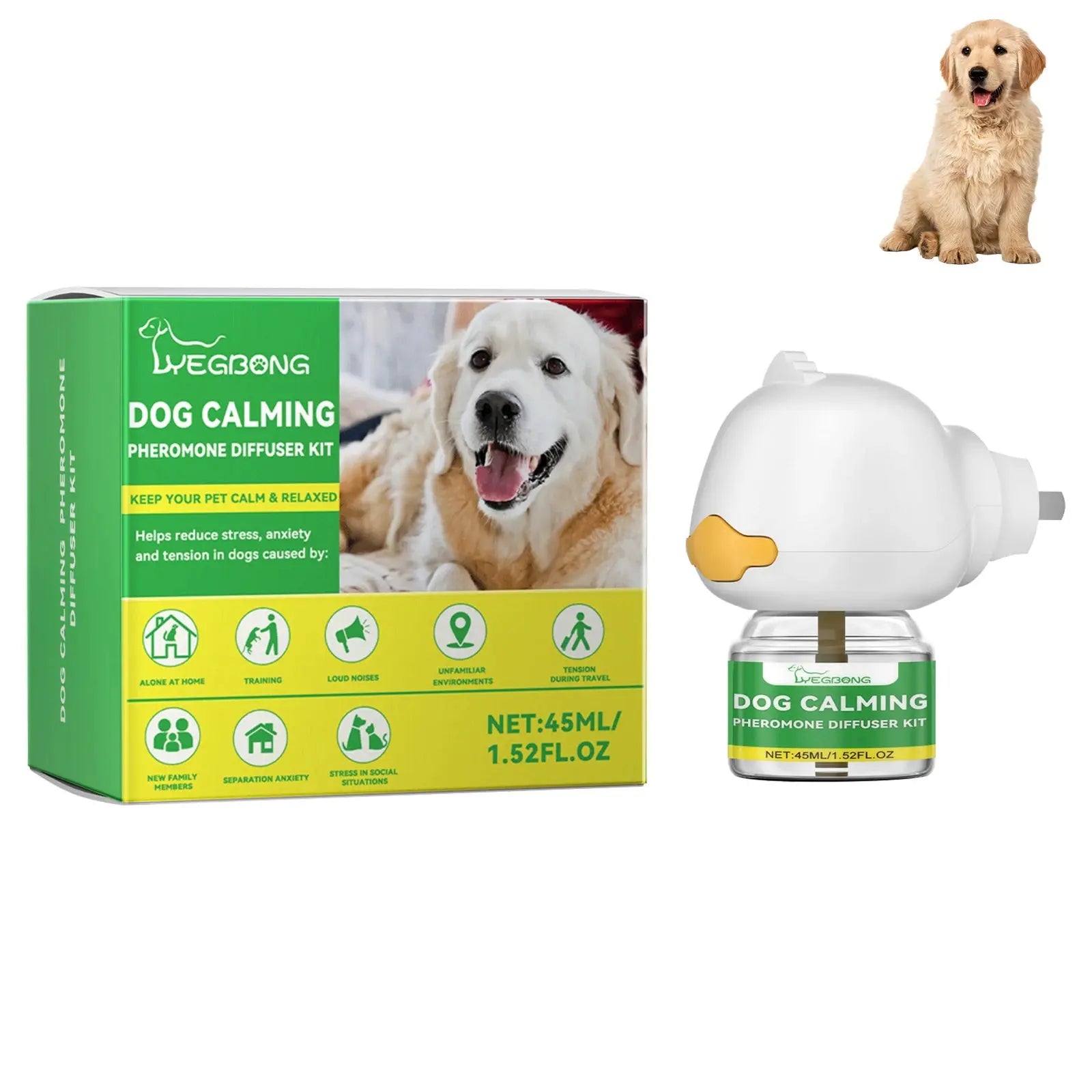 stress relief for pets 45ml Cats Dogs Stress Calming Care Kit, Long-lasting Pet Anxiety Relief Calming Diffuser, Perfect For Travel WLP Company