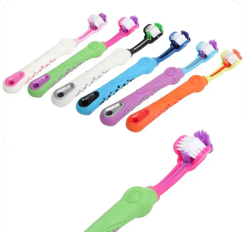 Three Sided Pet Toothbrush Multi-angle Toothbrush Cleaning Dog Cat Brush Bad Breath Pet Dental Care Cat Cleaning Mouth WLP Company
