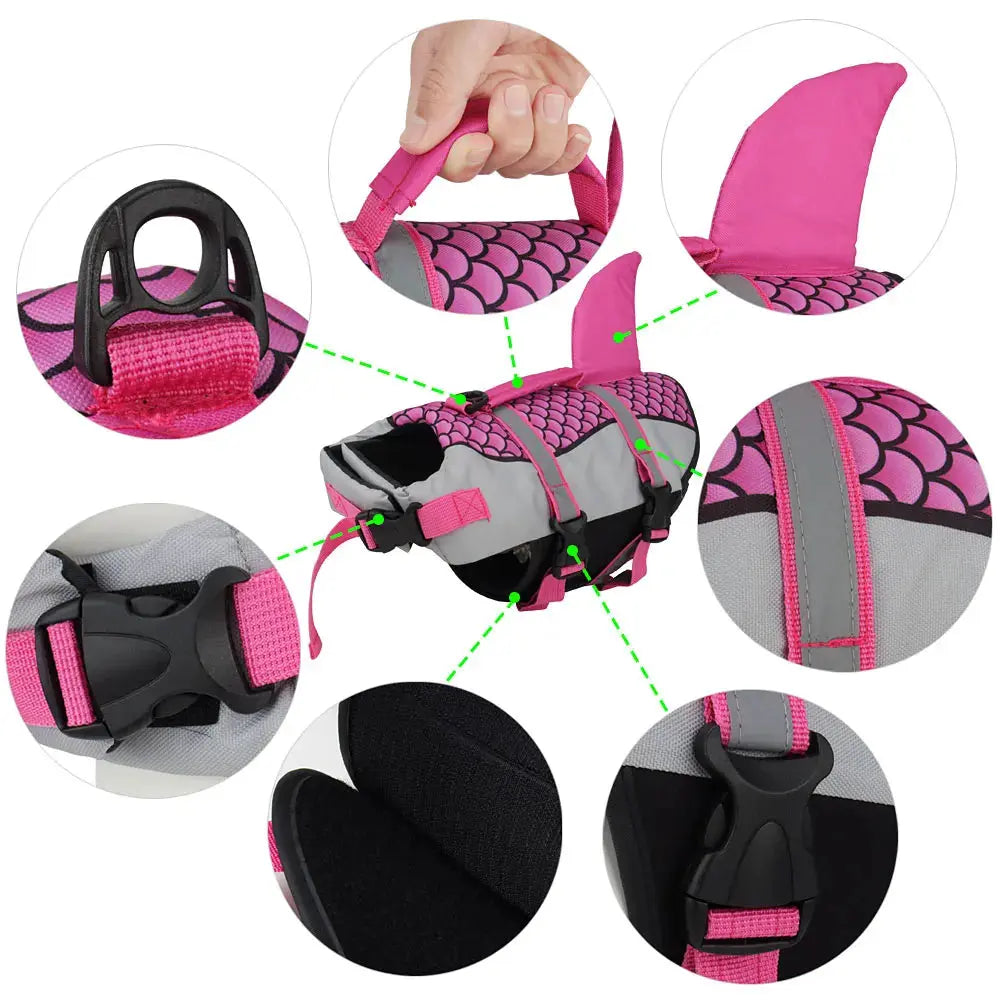 dog life jacket Scales Shark Swim Dog Clothes Pet Life Jacket Vest Harness Pet Swimming Summer Swimwear WLP Company