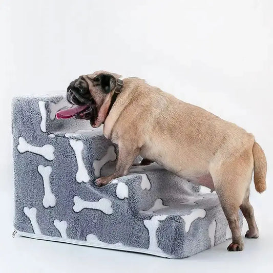 dog stairs Ladder Dogs Pets Bone Shape Puppy Stairs Beside The Sofa Bed Ramp for Dogs Protecting Pet Joint Safety Stairs for Elderly Dogs WLP Company