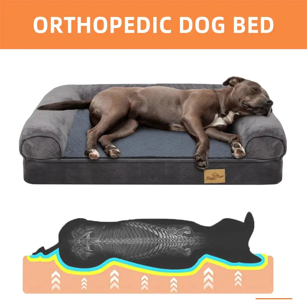 XXXL Large Calming Dog Bed Orthopedic Memory Foam Sofa Couch Waterproof Removable Cover Plush Mat for Small Medium Large Dogs WLP Company