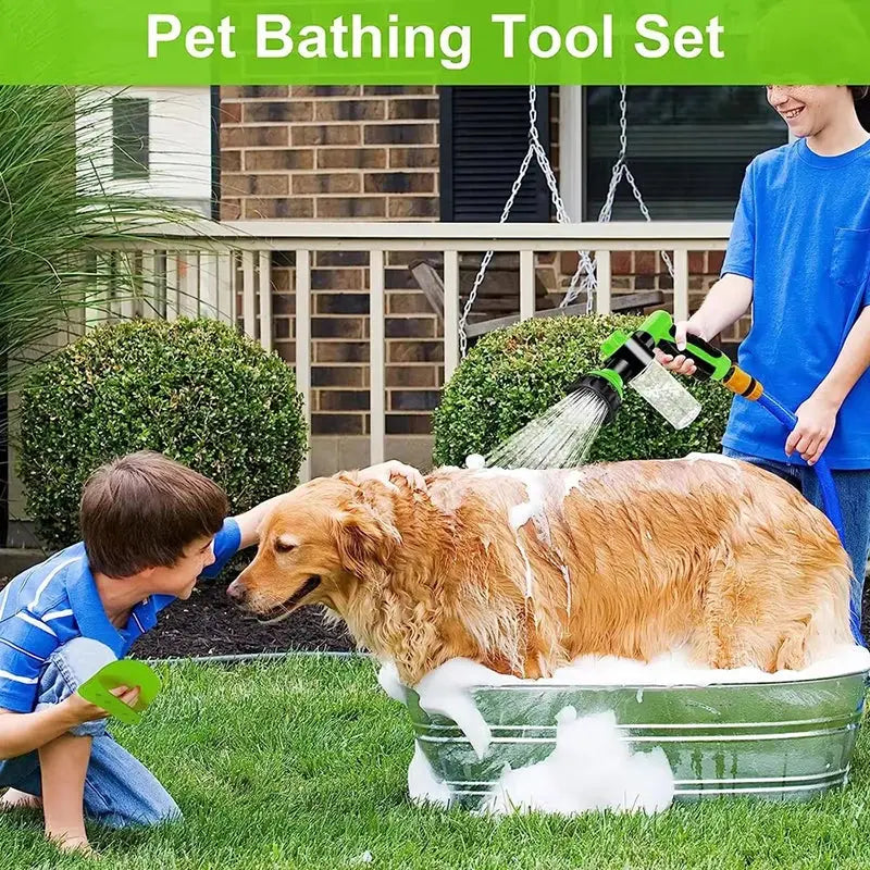High-pressure Sprayer Nozzle Hose Dog Shower Gun 3 Mode Adjustable Pet Wash Cleaning Bath Water Foam Soap Sprayer Dog Clean Tool WLP Company