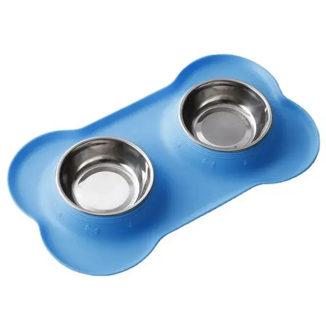 antislip dog bowl Antislip Double Dog Bowl With Silicone Durable Stainless Steel WLP Company