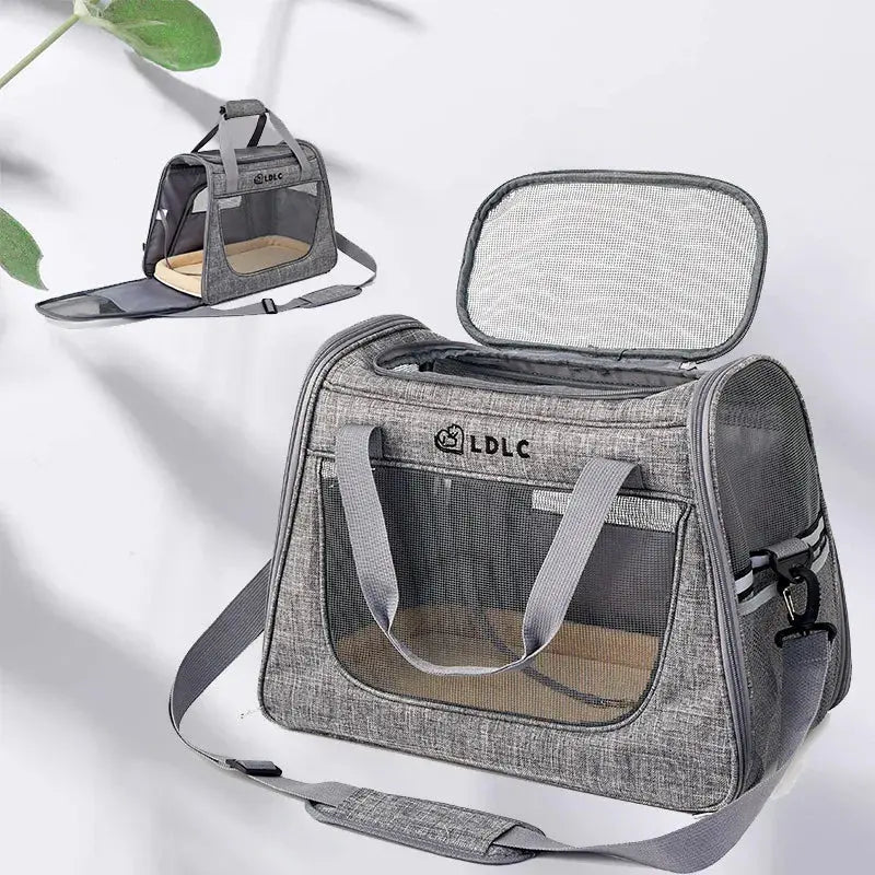 Portable Cat Bag Car-mounted Large Side Window Can Be Equipped with Trolley Pet Bag Breathable Travel Shoulder Folding Cat Bag WLP Company
