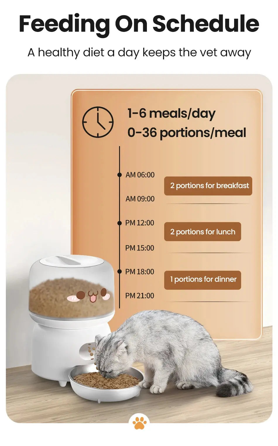 Remotely Controlled Feeding ROJECO 3L Smart Pet Feeder WLP Company