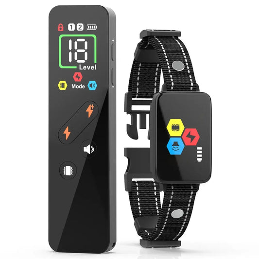 New D25T Dog Training Collar Color Screen Remote Control Dog Trainer Shock Vibration Stop Barking Collar for All Size Dogs WLP Company