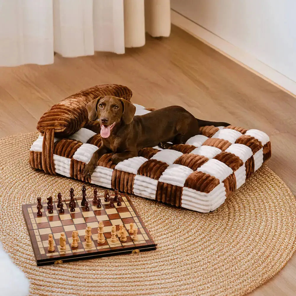 handmade dog beds Handmade Plush Square Orthopedic Support with Pillow Large and Small Dog Beds Warm and Soft Dog Comfort Pads Pet Mattresses WLP Company