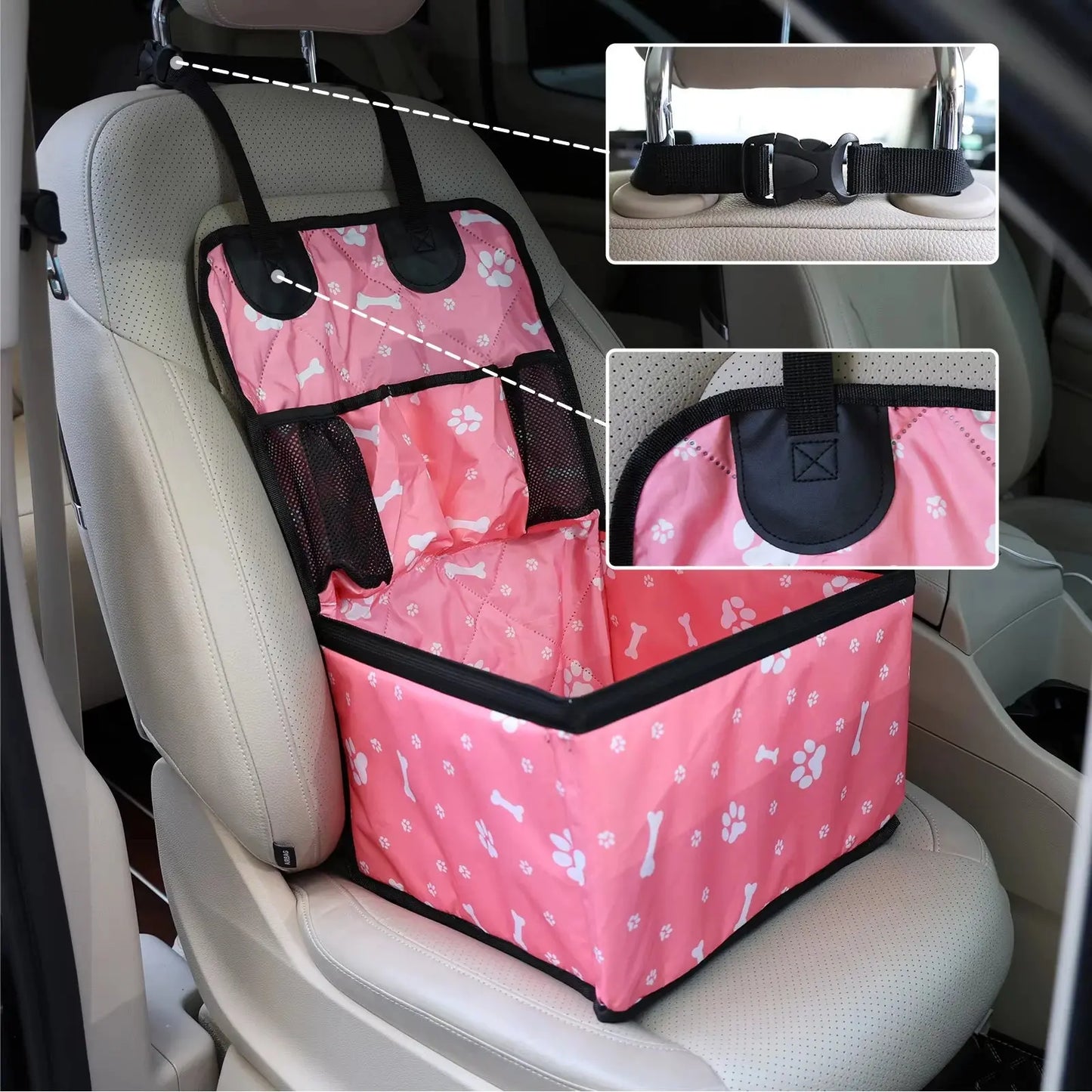 2025 New Dog Car Seat with Storage Pockets,Scratch Proof Durable Pet Booster Car Front Seat for Small Medium Dog 강아지 가방 WLP Company