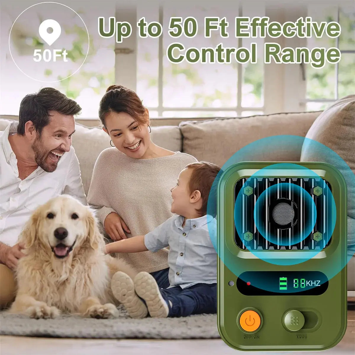3 Modes Anti Bark Device Auto Bark Deterrent Devices Up to 50 Ft Rechargeable Sonic Bark Deterrent for Dogs Indoor Outdoor Use WLP Company